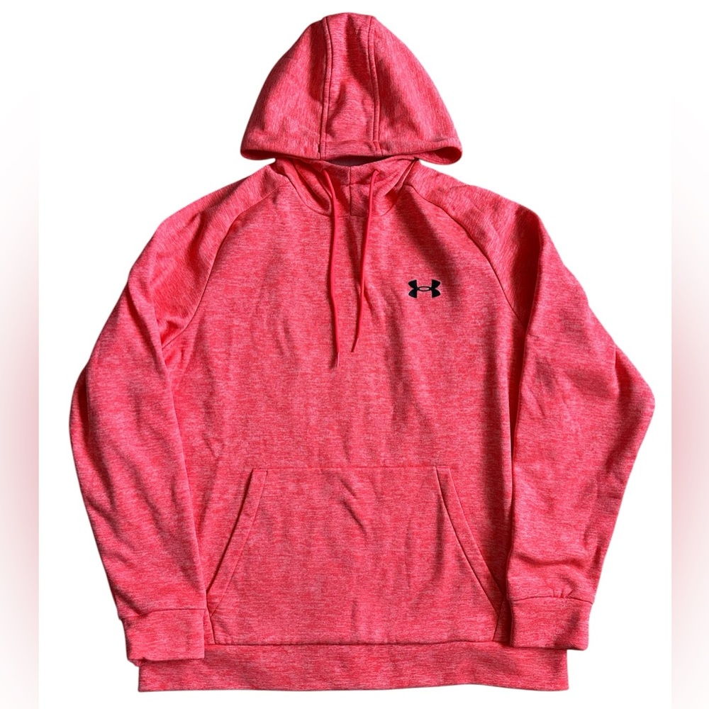 Under Armour Mens Fleece Hoodie Neon Orange Large Brand New